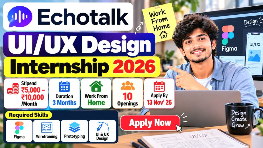 Echotalk UI UX Design Internship 2026 Work From Home